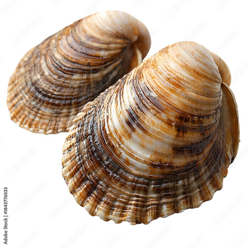 Fototapeta premium Pair of clam shells on transparent background