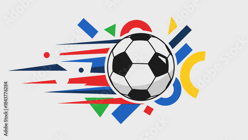 Football's Dynamic Dash: A vibrant graphic of a football in motion, surrounded by energetic colorful elements, symbolizing speed and the spirit of the game.