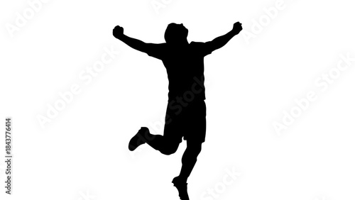 Silhouette of Triumph: A dynamic silhouette captures a moment of pure victory and exhilaration, with arms outstretched in celebration.