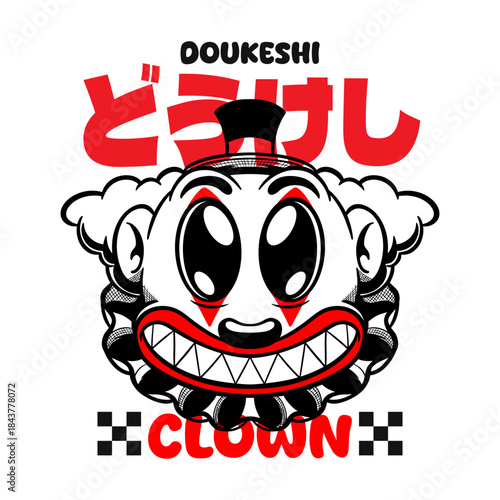 HAND DRAWING CLOWN ILLUSTRATION T-SHIRT APPAREL PRINTING DESIGN