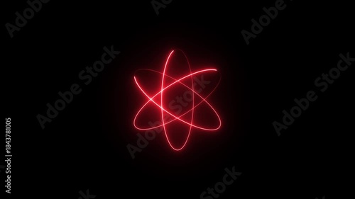 a stylized illustration of an atom in the Rutherford-Bohr model, often used as a generic symbol for atomic energy or physics. 