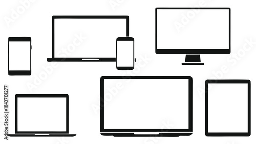 set of modern devices vector illustration
