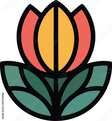 Stylized lotus flower logo with new gen text on a light background
