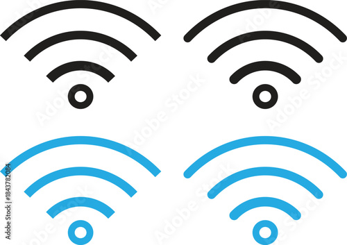 wifi icon set, wireless illustration sign collection, Internet connection symbols,. Set of different wireless Wi-fi signal symbol
