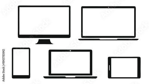 set of modern devices vector
