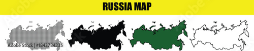 Dotted Russia Map - Dotted style map of Russia and white background