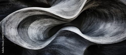 Abstract Monochrome Waves: Textured, Flowing Forms in Dynamic Composition