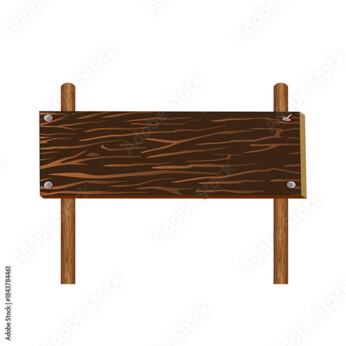 Wooden pathfinding sign. Arrow rustic sign boards, direction sign border flat isolated vector illustration. Wood sign board on white