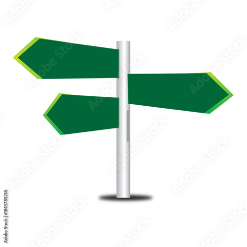 Wooden pathfinding sign. Arrow rustic sign boards, direction sign border flat isolated vector illustration. Wood sign board on white