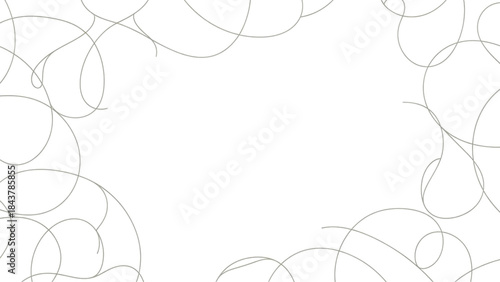 Elegant scribbled line art design with intersecting curved shapes isolated on for creative projects