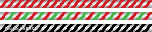 Red and Black Warning Tape Vector Illustration with Caution Stripes, Construction Danger Banner, Safety Sign Icon Design for Web and Business Use