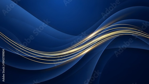 Abstract flowing lines of light on a dark background