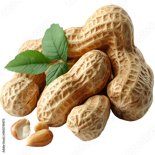 Peanuts in their shells close up