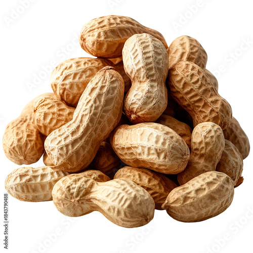 Peanuts pile closeup isolated