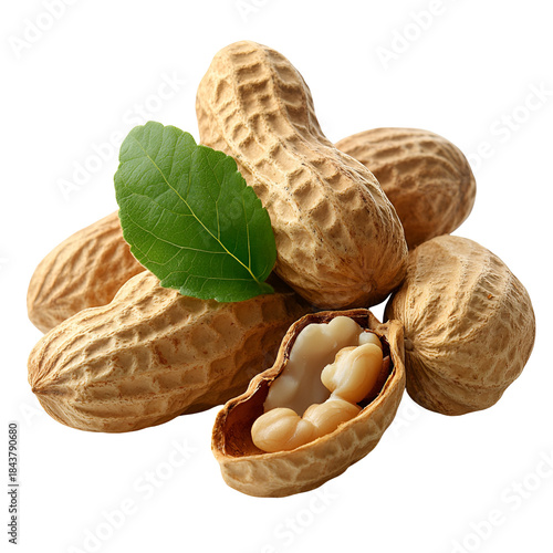 Peanuts with leaf close up image healthy food natural food product