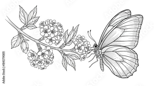 hand drawn sketch of a butterfly