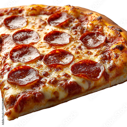 Pepperoni pizza slice with melted cheese
