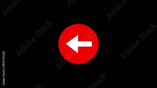 High-Quality Arrow Direction Road Sign Animation for Navigation Videos in transparent background in 4K animation 