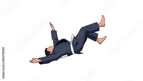 Businessman Falling Accidentally in a Workplace Environment