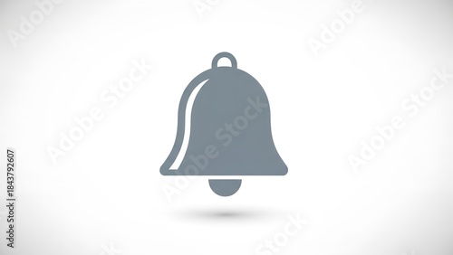 Flat notification bell icon in minimal style.