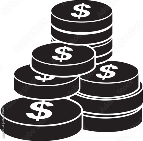 Coins Stack Financial Wealth Accumulation Concept