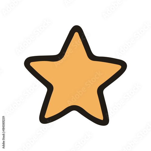 Christmas object star vector illustration. Hand drawn simple graphic elements design