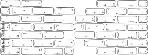 Black and white line of irregular rectangular blocks pattern