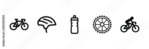 Cycling icons representing gear and activity