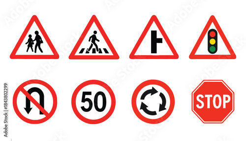 Road Traffic Signs Set