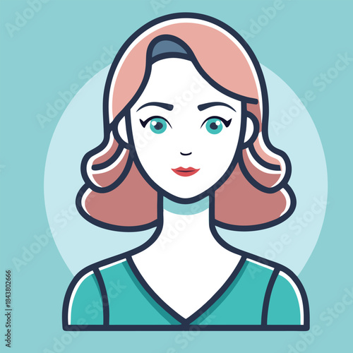 design logo vector cartoon character illustration charming woman icon