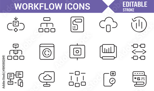 System workflow and operations management outline symbols