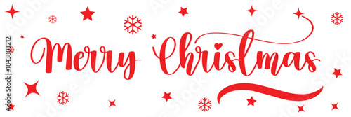 cristmas calligraphic design elements vector illustration. Merry christmas text for card or banner design isolated. Merry Christmas greeting card design, vector cartoon. Vintage Merry Christmas banner