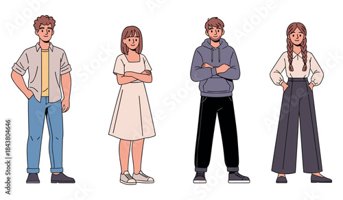 Diverse group of young adults in casual outfits