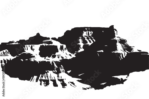 Grand Canyon Silhouette Collection,Grand Canyon Silhouettes,Vector Grand Canyon Silhouettes,Natural Canyon Landscape Silhouettes,grand canyon vector
