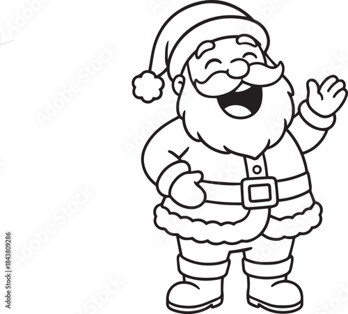 Happy santa claus outline