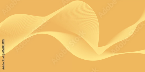 Abstract background with lines and waves. Medium banner size. Element for design isolated. Vector background for brochure, booklet, flyer, poster. Orange and yellow gradient
