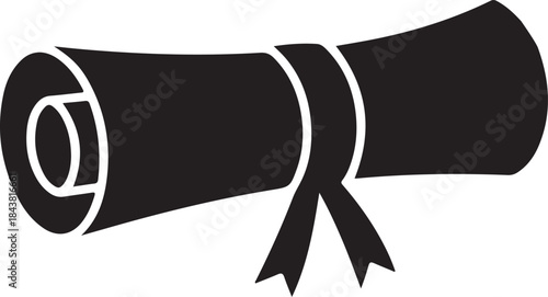 Diploma scroll vector, diploma icon, diploma roll doodle vector illustration
