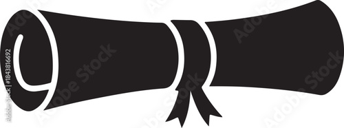 Diploma scroll vector, diploma icon, diploma roll doodle vector illustration