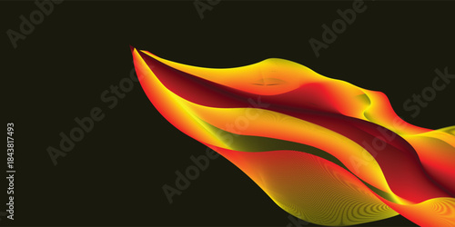 Stylish line art background. Line waves created using the blend tool. Abstract wave elements. Digital frequency track equalizer. Vector illustration.