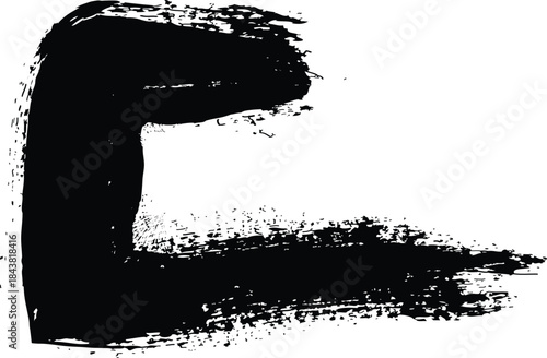 Abstract black art with smudge and smear effects on white background