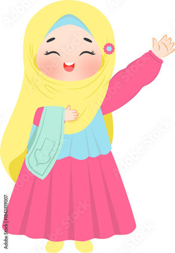 Muslim girl going to Taraweeh prayer