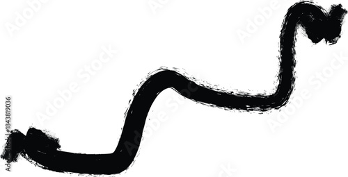 Abstract brushstroke art piece with black and white colors