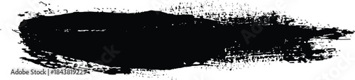 Black ink blot or smudge on white background
