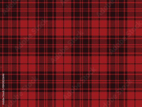Tartan plaid pattern, red black tartan plaid seamless pattern. Classic Scottish plaid check fabric texture background for clothing design