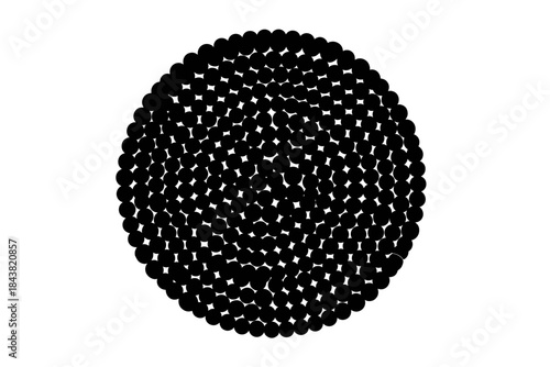 Abstract geometric circle with black dots pattern design