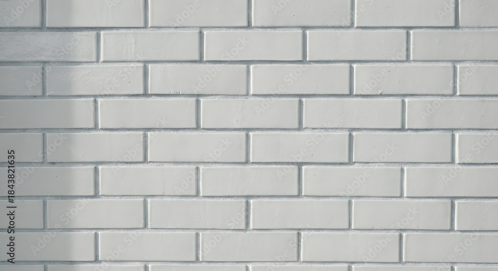 Fototapeta premium Clean White Brick Wall Surface in Modern Indoor or Exterior Setting