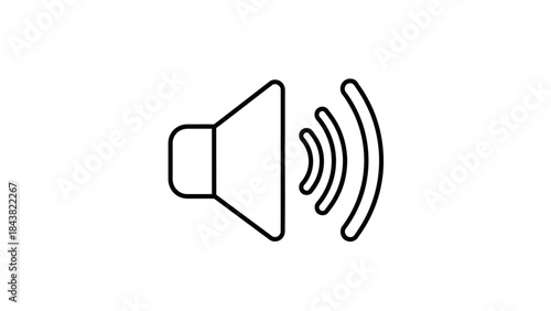 Audio Icon: A minimalist icon, featuring a speaker emitting sound waves. The design embodies clarity and simplicity, the core essence of sound. 