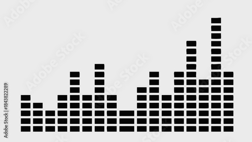 Sound Wave Form Visual: A dynamic representation of sound waves, with rhythmic lines of varying heights, forming an abstract composition. capturing the visual dance of audio.