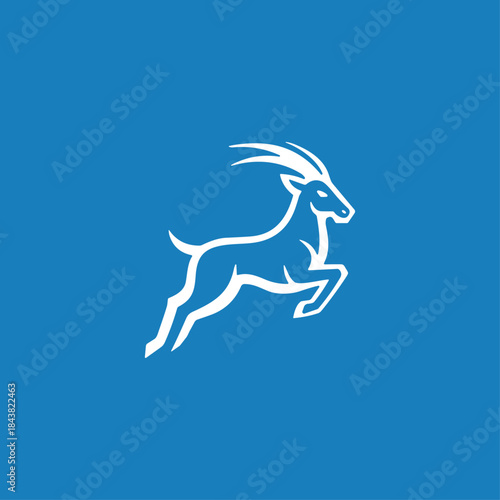 Antelope icon logo flat vector design