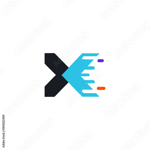 Free Download Abstract letter x icon logo flat vector design - GFXLoad